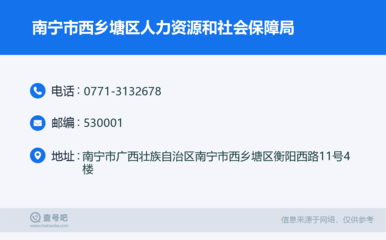 南宁市西乡塘区人力资源和社会保障局:0771-3132678